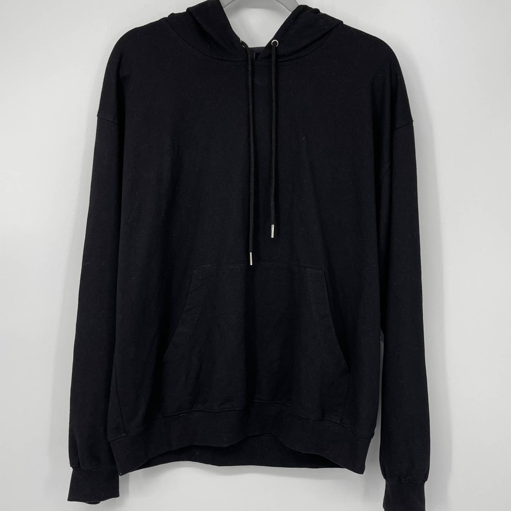 LF UNISEX BLACK LIGHTWEIGHT SUPER SOFT HOODIE WITH KANGAROO POCKET SIZE SMALL